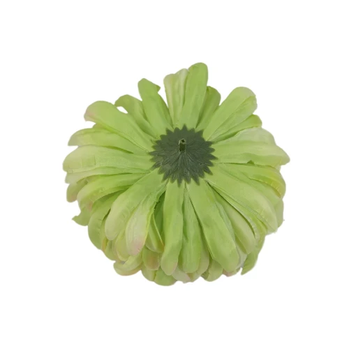 Sztuczna chryzantema czesana w kolorze jasno zielonym 14 cm