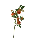 Kwiat sztuczny, gałązka dzikiej róży w kolorze cegły 80 cm