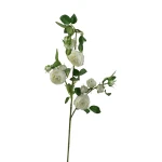 Kwiat sztuczny, gałązka dzikiej róży w kolorze białym 80 cm