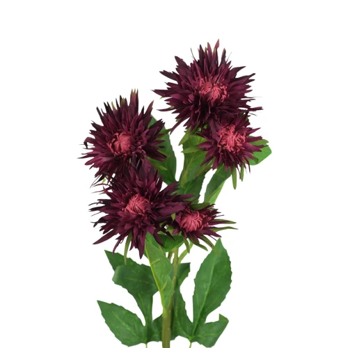 Sztuczny pojedynczy aster w kolorze bordowym 70 cm