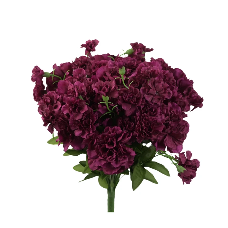 Sztuczny bukiet goździk w kolorze bordowym 40 cm