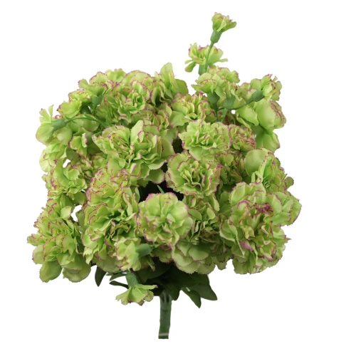 Sztuczny bukiet goździk w kolorze zielonym 40 cm