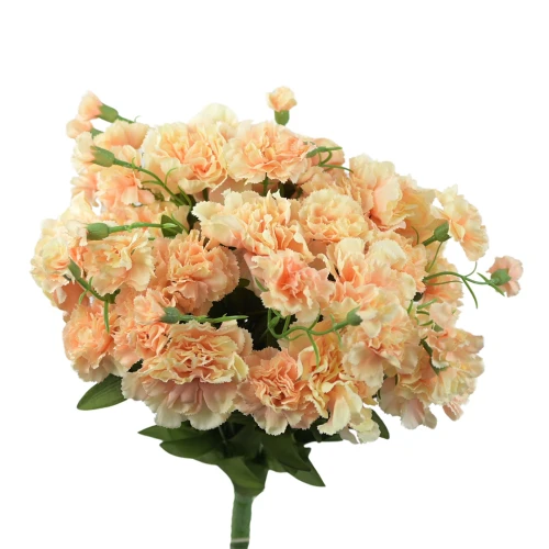 Sztuczny bukiet goździk w kolorze brzoskwiniowym 40 cm