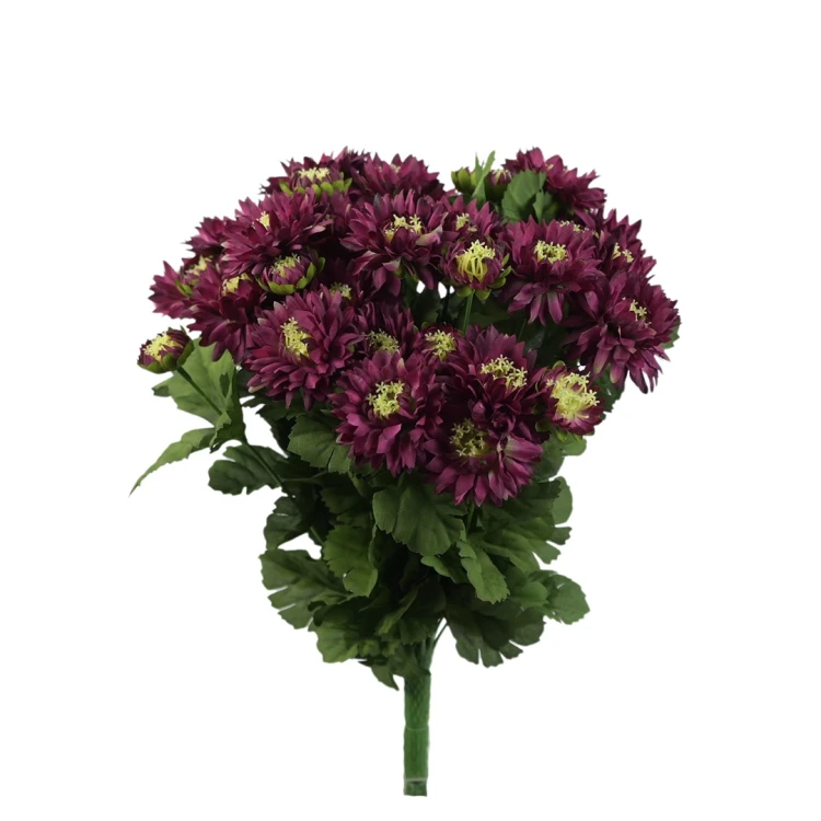 Sztuczny bukiet astrów mix 5 w kolorze bordowym 40 cm