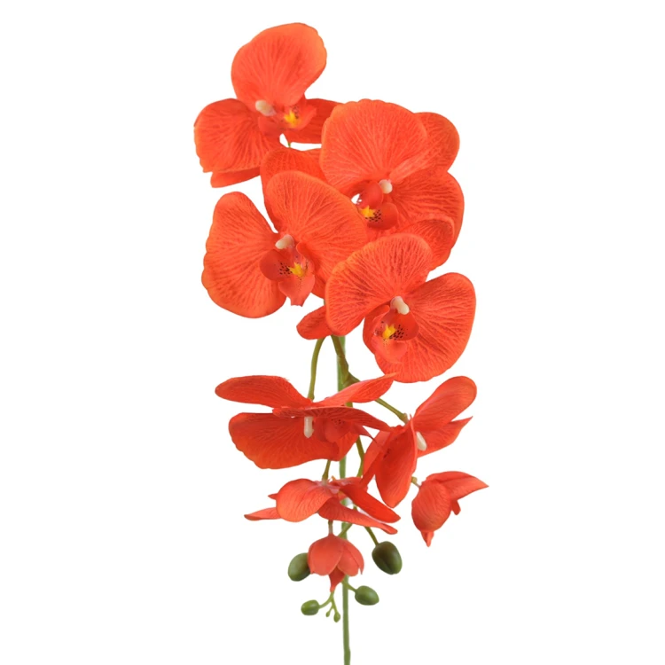 Sztuczny storczyk w kolorze pomarańczowym 100 cm