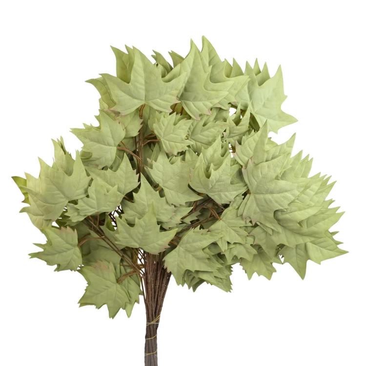 Sztuczny duży liść klonu w kolorze jasno zielonym 68 cm