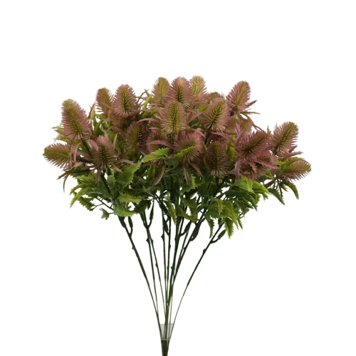 Sztuczny oset na piku w kolorze różowym 34 cm