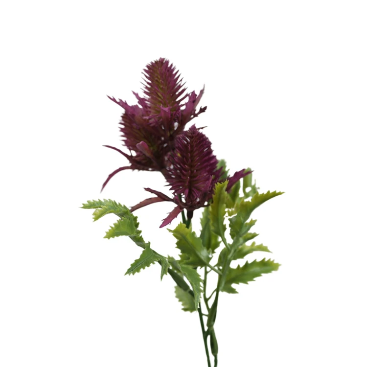 Sztuczny oset na piku w kolorze fuksji 34 cm