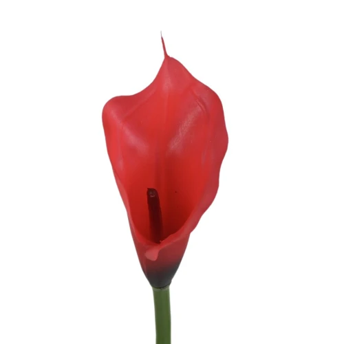 Sztuczny kwiat kalii gumowy w kolorze czerwonym 70 cm