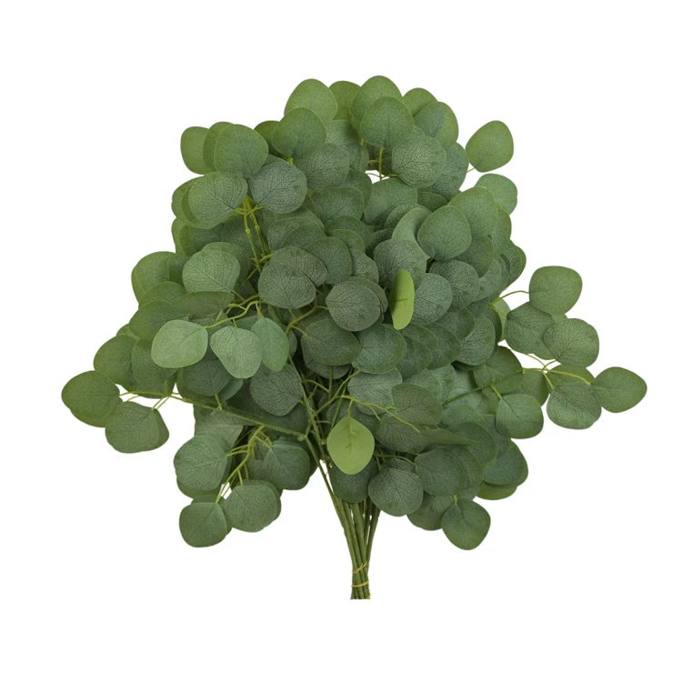 Sztuczny liść eukaliptus x3 w kolorze zielonym 60 cm