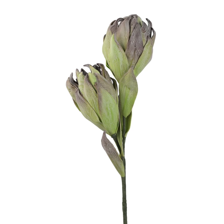 Sztuczna protea piankowa w kolorze zielonym 100 cm