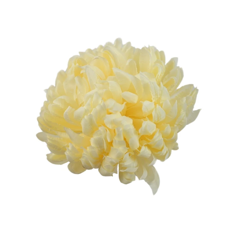 Sztuczna chryzantema ananas w kolorze budyniowym 14 cm