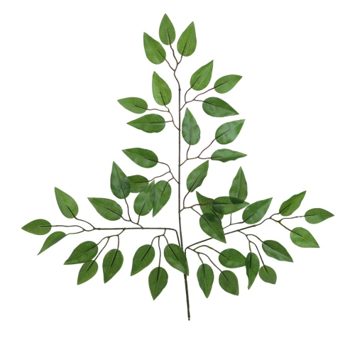 Sztuczny gumowy liść beniamin w kolorze zielonym 57 cm