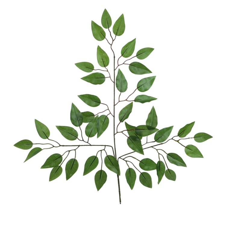 Sztuczny gumowy liść beniamin w kolorze zielonym 57 cm