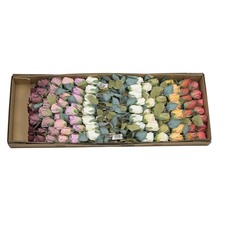 Karton róży pojedynczej mix B kolorów 50 cm