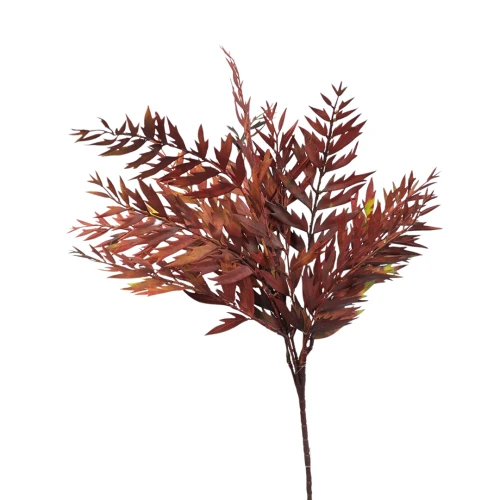 Sztuczna paprotka gumowa w bukiecie w kolorze czerwonym 57 cm