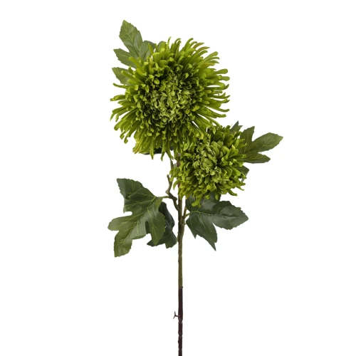 Sztuczna gałązkowa chryzantema w kolorze zielonym 90 cm