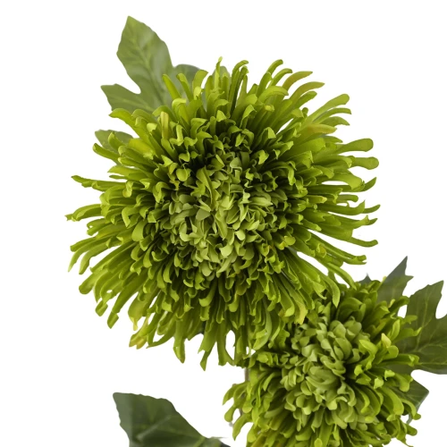 Sztuczna gałązkowa chryzantema w kolorze zielonym 90 cm