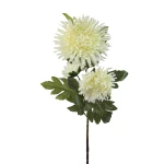 Sztuczna gałązkowa chryzantema w kolorze kremowym 90 cm