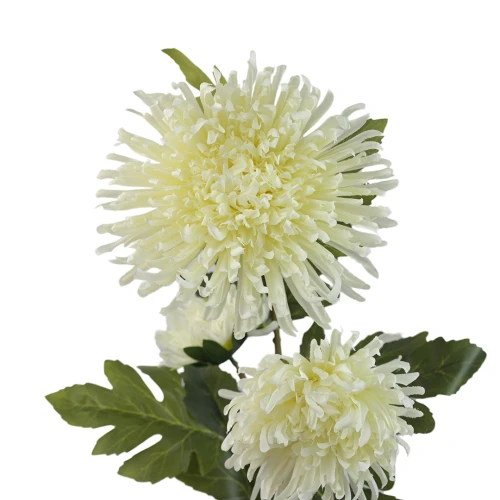 Sztuczna gałązkowa chryzantema w kolorze kremowym 90 cm