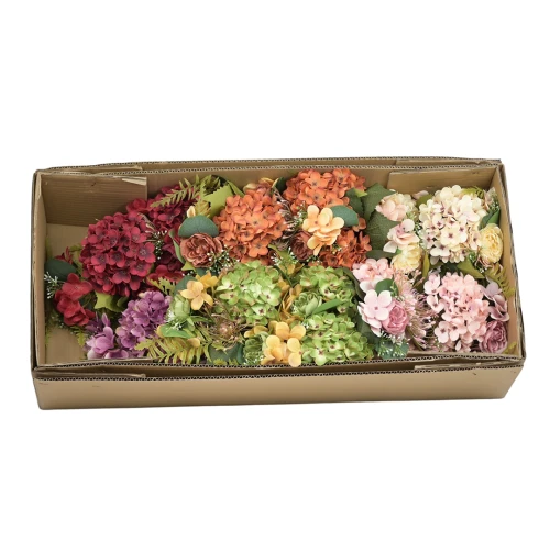 Karton bukietu hortensji mix kolorów 50 cm