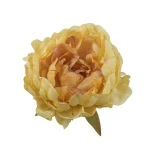Kwiat sztuczny głowa piwonii w kolorze żółtym 18 cm