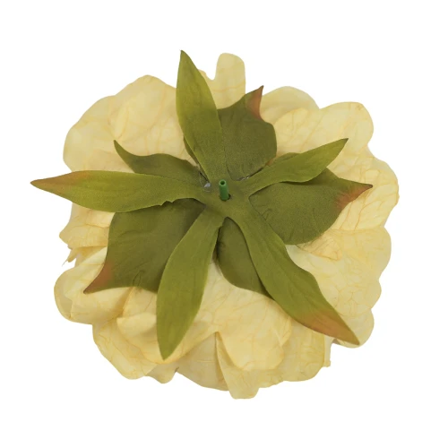 Kwiat sztuczny głowa piwonii w kolorze żółtym 18 cm