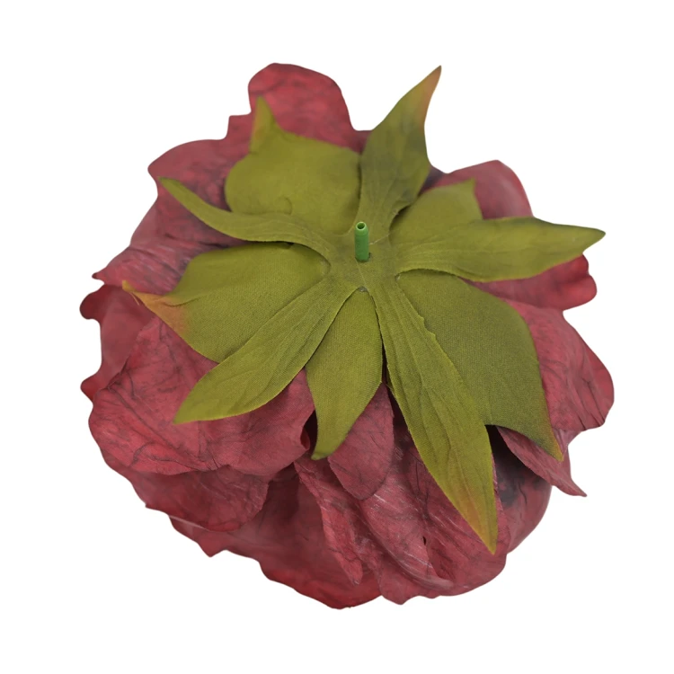 Kwiat sztuczny głowa piwonii w kolorze bordowym 18 cm