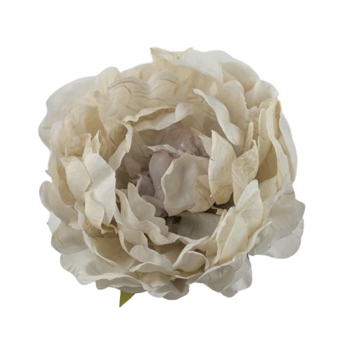 Kwiat sztuczny głowa piwonii w kolorze biało/szarym 18 cm