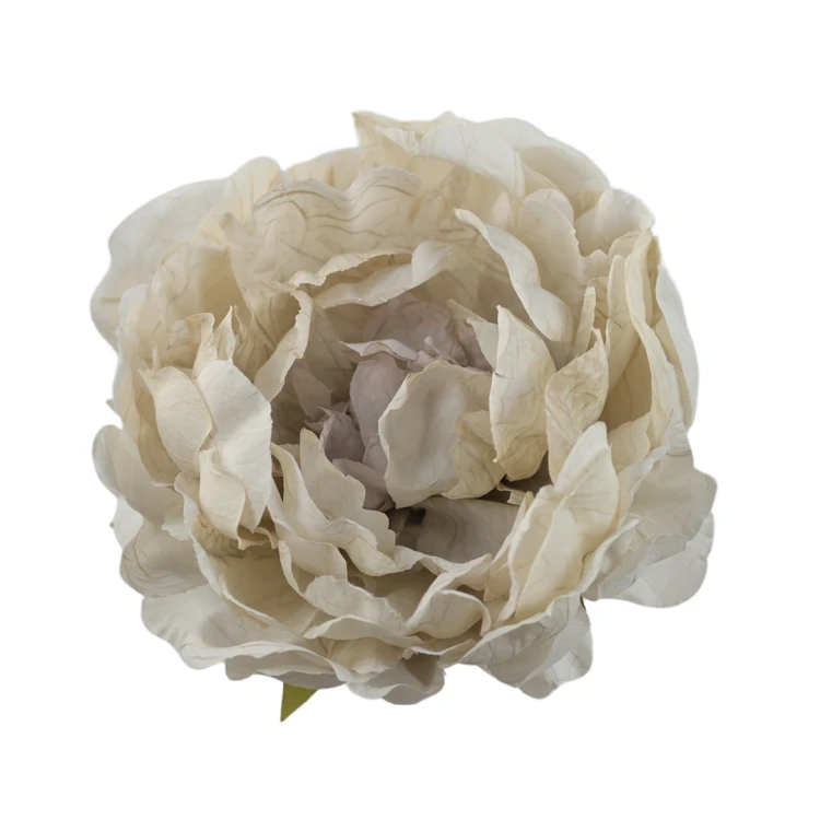 Kwiat sztuczny głowa piwonii w kolorze biało/szarym 18 cm