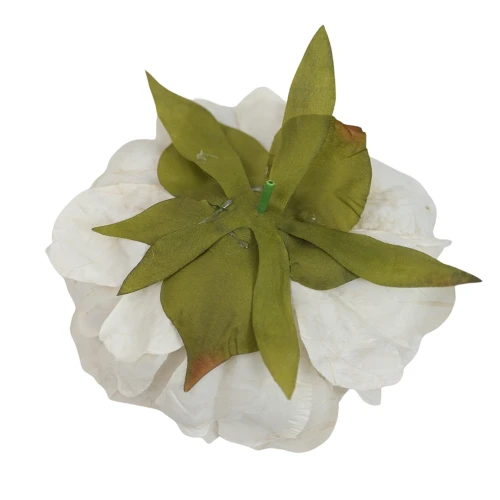 Kwiat sztuczny głowa piwonii w kolorze biało/szarym 18 cm