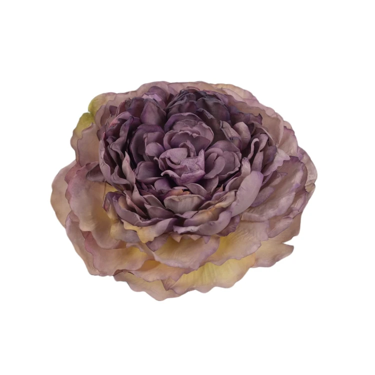 Sztuczna głowa piwonii w kolorze brudnym fiolecie 16 cm