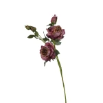 Sztuczna róża suszona gałązkowa w kolorze fuksji 68 cm