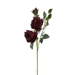 Sztuczna róża suszona gałązkowa w kolorze czerwonym 68 cm