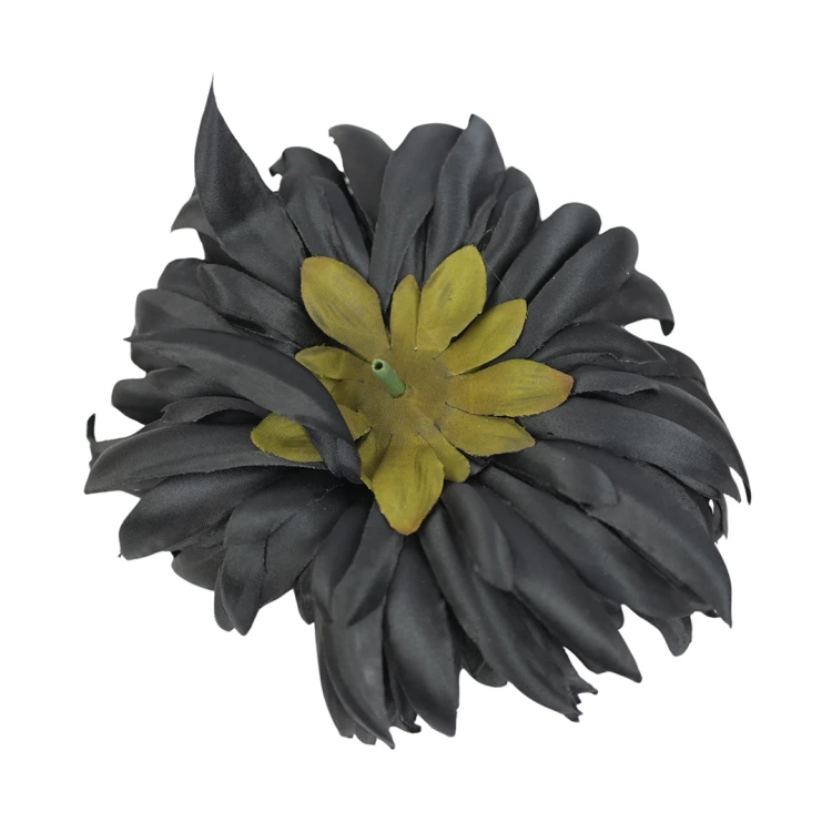 Sztuczna chryzantema strzępiasta w kolorze czarnym 17 cm