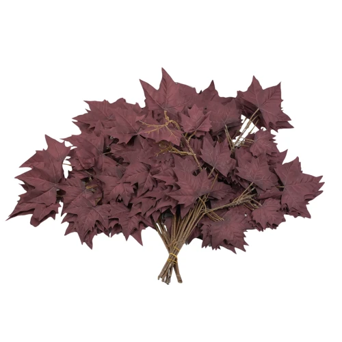 Sztuczny duży liść klonu w kolorze bordowym 68 cm