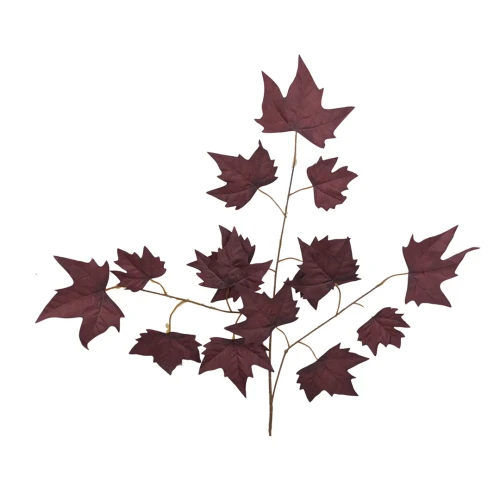Sztuczny duży liść klonu w kolorze bordowym 68 cm