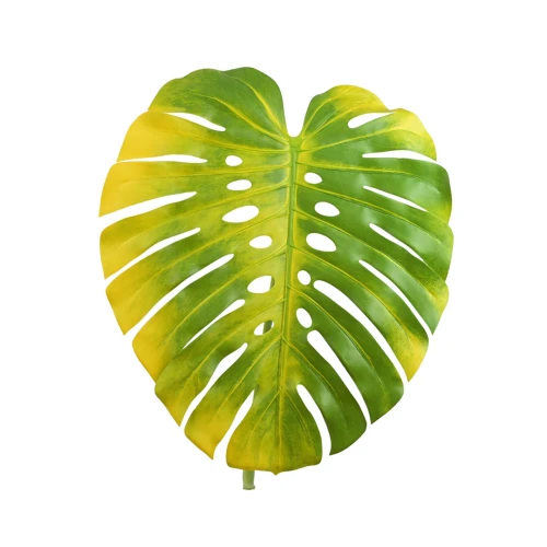 Sztuczny duży liść monstery w kolorze zielono/żółtym 120 cm