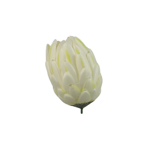 Kwiat sztuczny protea w kolorze białym 12 cm
