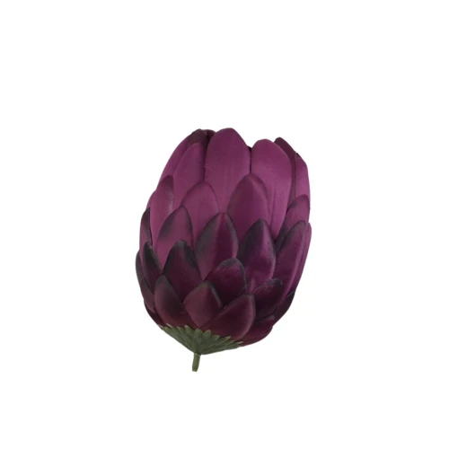 Kwiat sztuczny protea w kolorze bordowo/czarnym 12 cm