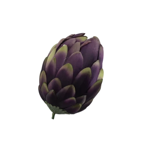 Kwiat sztuczny protea w kolorze bakłażanowym 12 cm