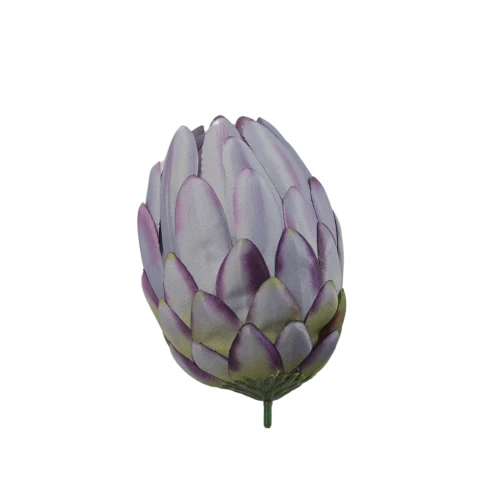 Kwiat sztuczny protea w kolorze winogronowym 12 cm
