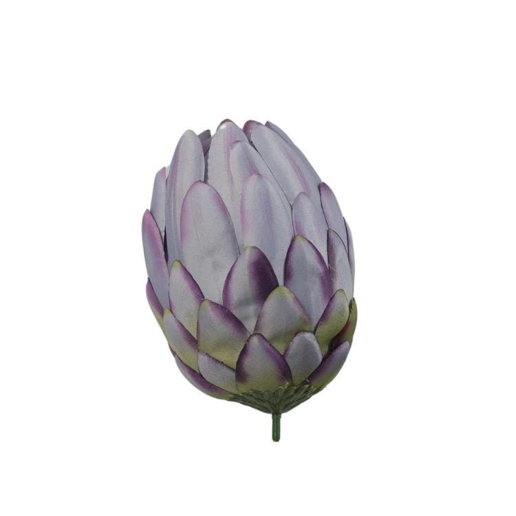 Kwiat sztuczny protea w kolorze winogronowym 12 cm