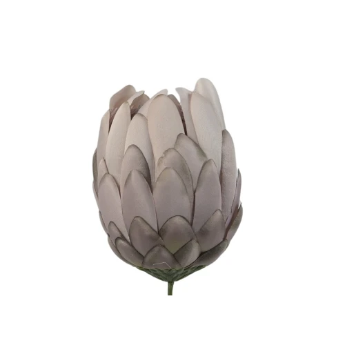 Kwiat sztuczny protea w kolorze delikatnym brązie 12 cm