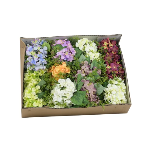 Sztuczne hortensja na piku karton mix kolorów 37 cm