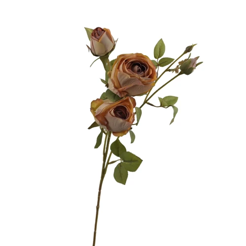 Sztuczna róża gałązkowa w kolorze cappuccino 65 cm