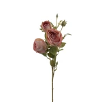 Sztuczna róża gałązkowa w kolorze różowym 65 cm