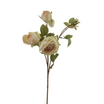 Sztuczna róża gałązkowa w kolorze kremowym 65 cm