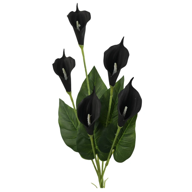 Sztuczna kalia x5 zestaw 4 sztuki w kolorze czarnym 90 cm