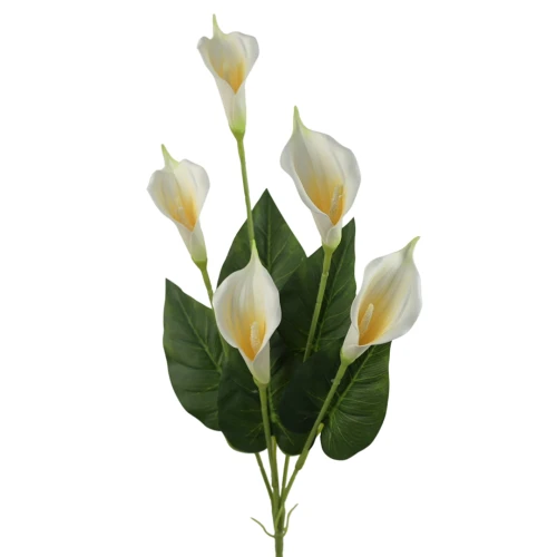 Sztuczna kalia x5 zestaw 4 sztuki w kolorze kremowo/żółtym 90 cm